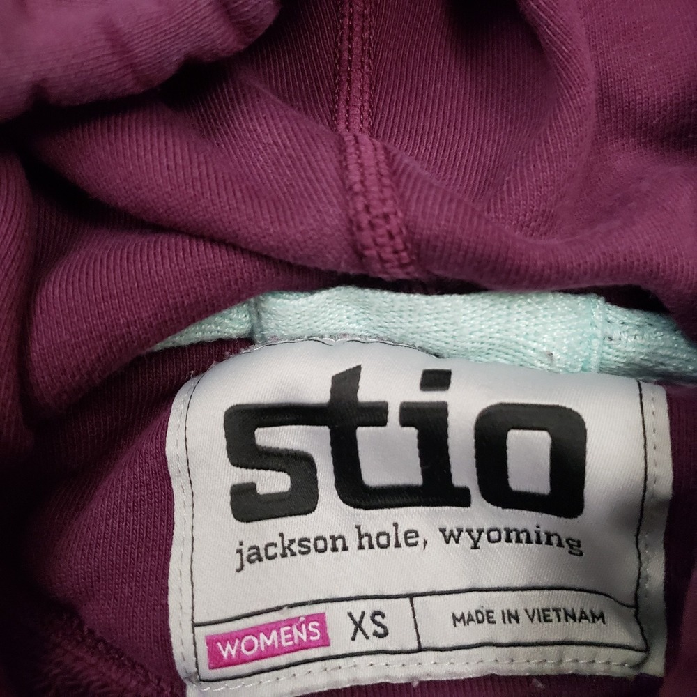 Stio Sweatshirt Womens XS Purple Hooded Pockets Long Sleeve - Picture 5 of 11